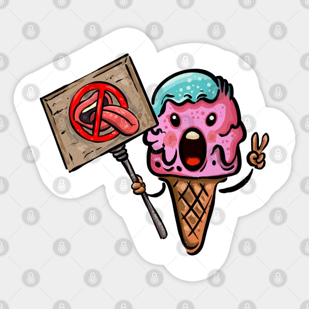 Ice Cream, No Licking Sticker by Deep Box